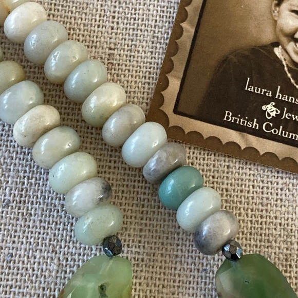 New Boho Chrysoprase Quartz & Amazonite Necklace w verdigris copper pendant … - Picture 8 of 11